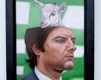 Mark S. and Emile framed original oil painting