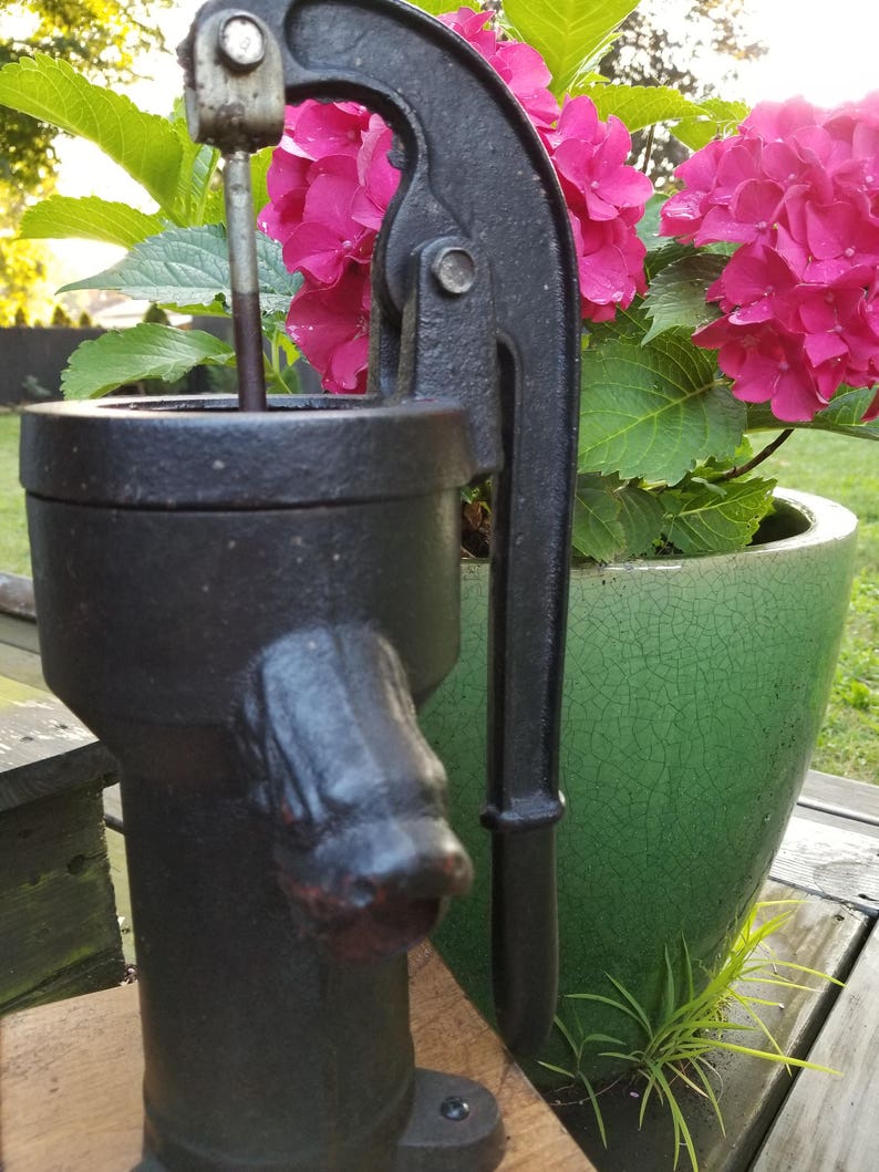 Vintage Water Pump with Medieval Spout on Handmade Pine Base | Etsy