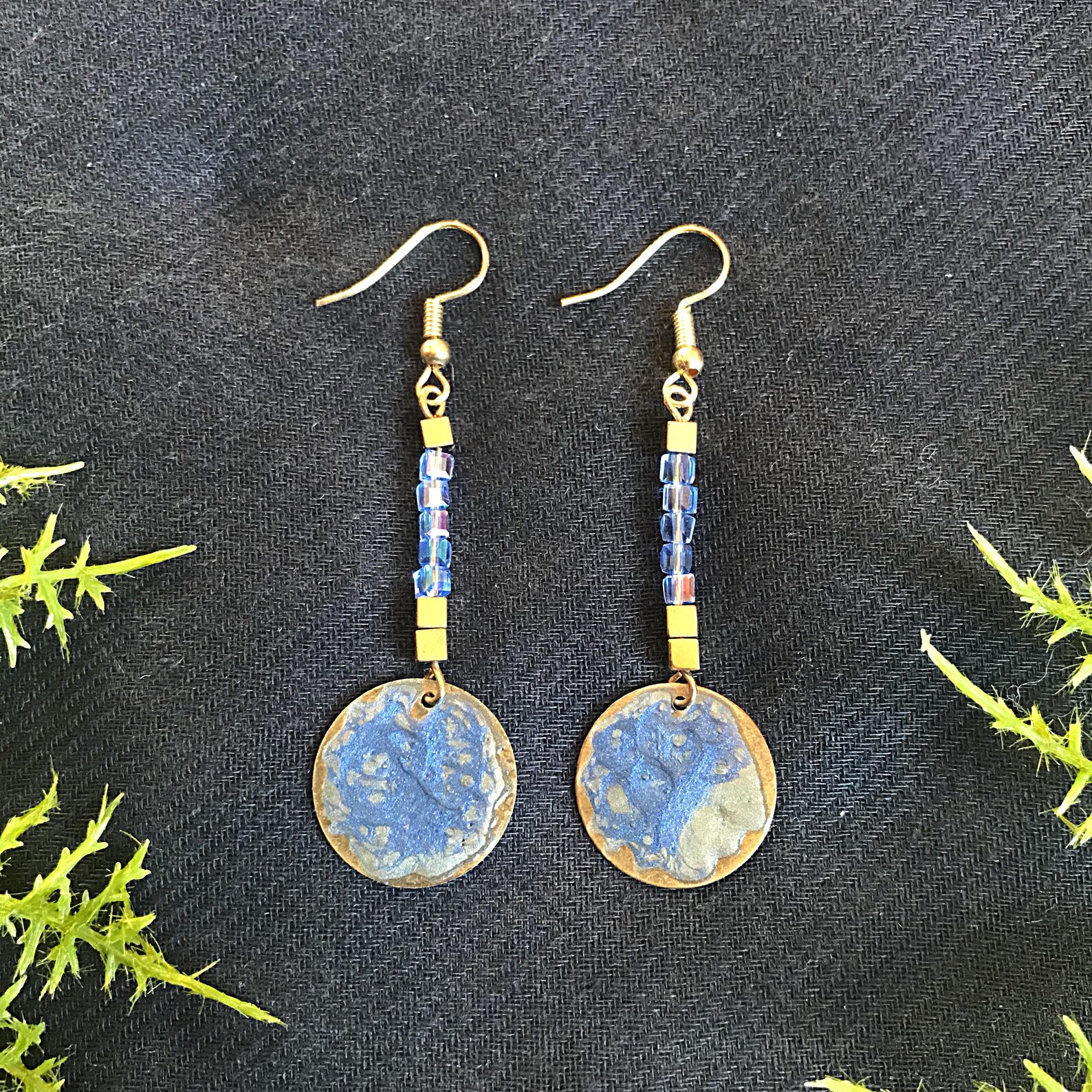 Handmade Greek Jewelry Earrings, Drop Beaded Earrings, Crystal and