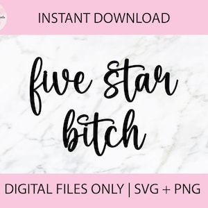 Cinco estrellas, SVG, PNG, archivo de corte (descarga digital)