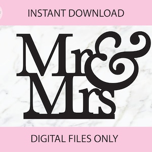 De heer en mevrouw SVG, digitale png-bestanden | Snijbestand, afdrukbestand, cricut, taarttoppers, stickers