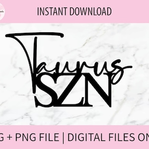 Puede incluir: Diseño gráfico en blanco y negro con el texto "Taurus SZN".
