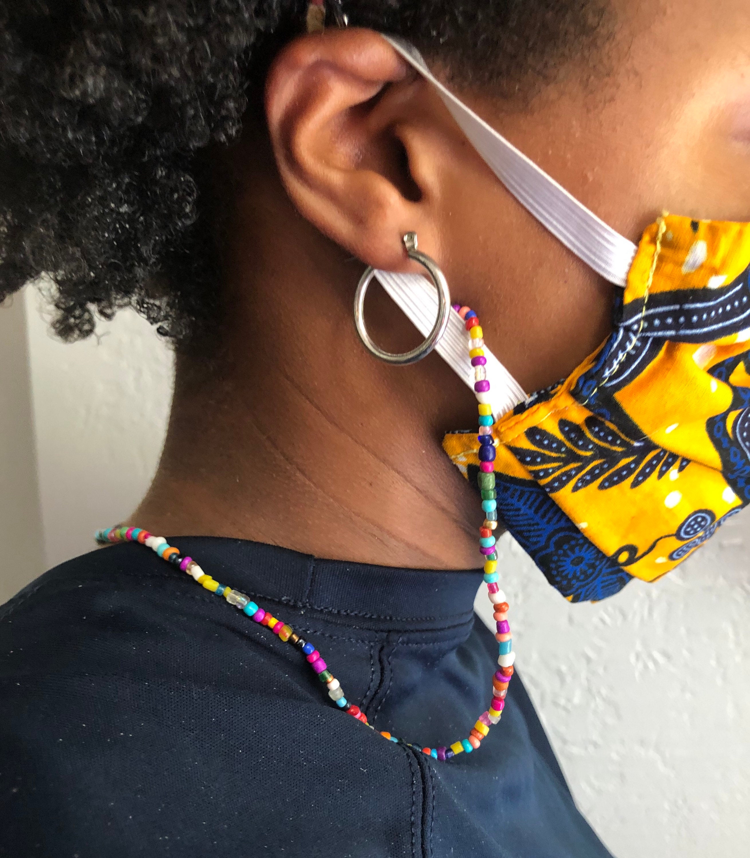 Multicolor Beaded Face Mask Lanyard Etsy