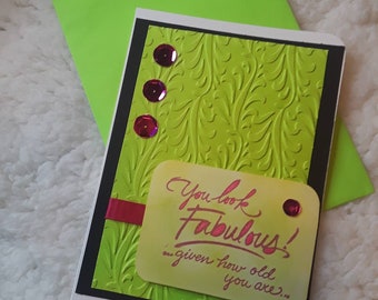 Looking Fabulous Blank Birthday Note Card