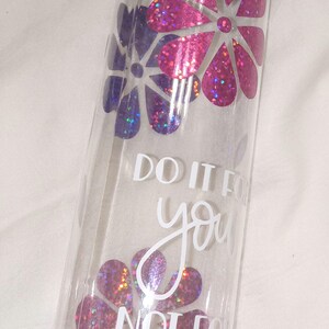 Personalized Sheen or Glitter Flower Juice or Water Bottle 13oz