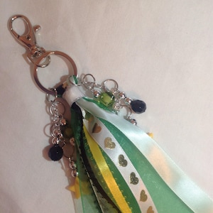 Multicolored Handbag Zipper Charm - Green, Black and Yellow