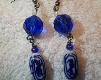 Porcelain Blue Drop Earrings