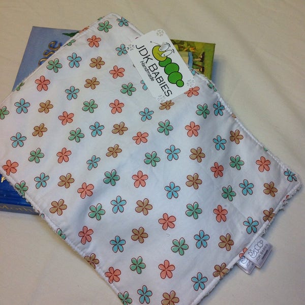 2 12x9 Multicolored Flower Washcloths