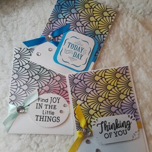 4x6 Multicolored Multi-Message 3pc Mutli- Sentiments Note Cards