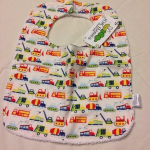 Boys Multicolored Terrycloth Trucking Baby Bib
