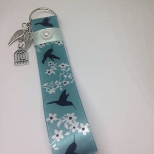 Black Crow Ribbon Keychain