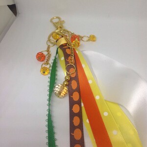 Brown Multicolored Handbag Zipper Charm