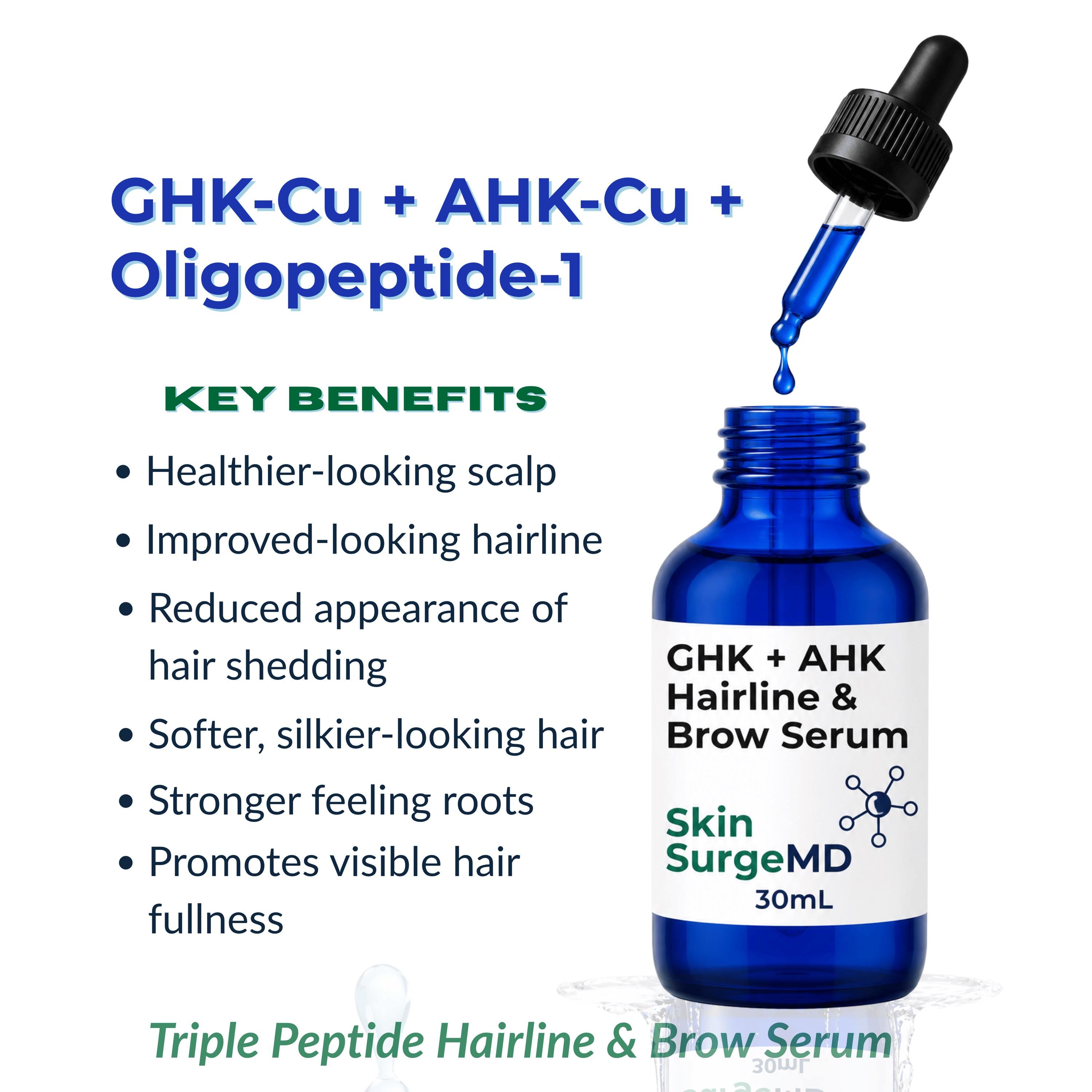 ghk cu hairline Skin Perfection GHK-Cu Copper Peptide Serum, Blue Liquid Serum for Face and Scalp, Lightweight Daily Serum for Face Neck and Body, 0.5 fl oz The first copper peptide serum spray to combine 2400mg of GHK AHK-CU + GHK-CU Hair Serum