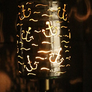 Anker Lampe aus Blechbehälter, Partyfaß Upcyclinglampe,Unikat Bild 2