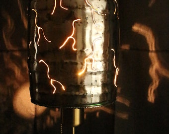 Dowsing rod lamp made from tin container, party barrel, upcycling, unique