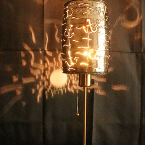 Anker Lampe aus Blechbehälter, Partyfaß Upcyclinglampe,Unikat Bild 3