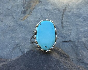 193# Natural Sky Blue Sleeping Beauty Turquoise Ring