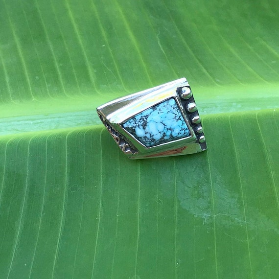 No489 Natural Dry Creek Turquoise and 950 Sterling Silver Ring