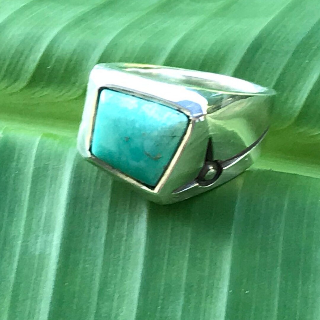 No.464 Natural Santa Rita Turquoise in a 950 Sterling Silver