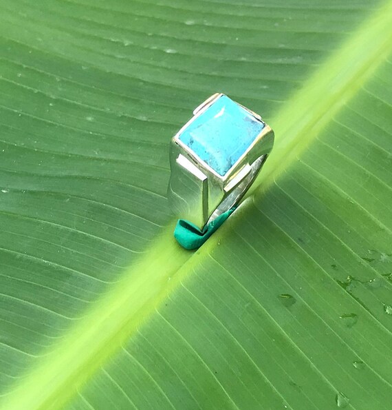 No977 Natural New Mexico Johnny Bull Turquoise in a 950
