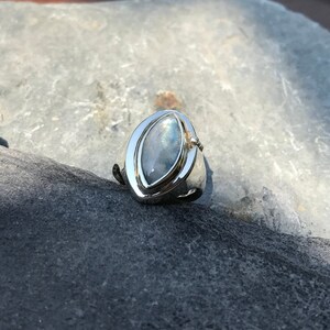No.274 Rainbow Moonstone .950 Sterling Silver Ring size 8