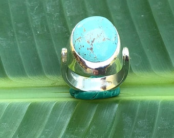 No817 Natural Dry Creek Turquoise in a 950 Sterling Silver Ring