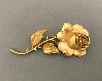 trifari rose brooch