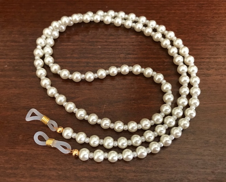Ivory Pearl Beaded Eyeglasses Chain. Pearl Sunglasses Chain. Etsy