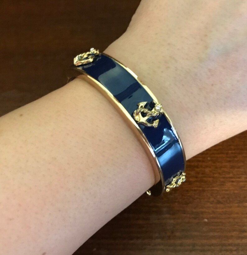 Vintage JOAN RIVERS Blue Enamel Gold Tone X/'s Link Bracelet 8/"