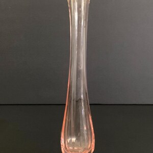 Vintage MCM Pink Glass 8 Inch Mini Swung Bud Vase. Mid-Century Home Decor.