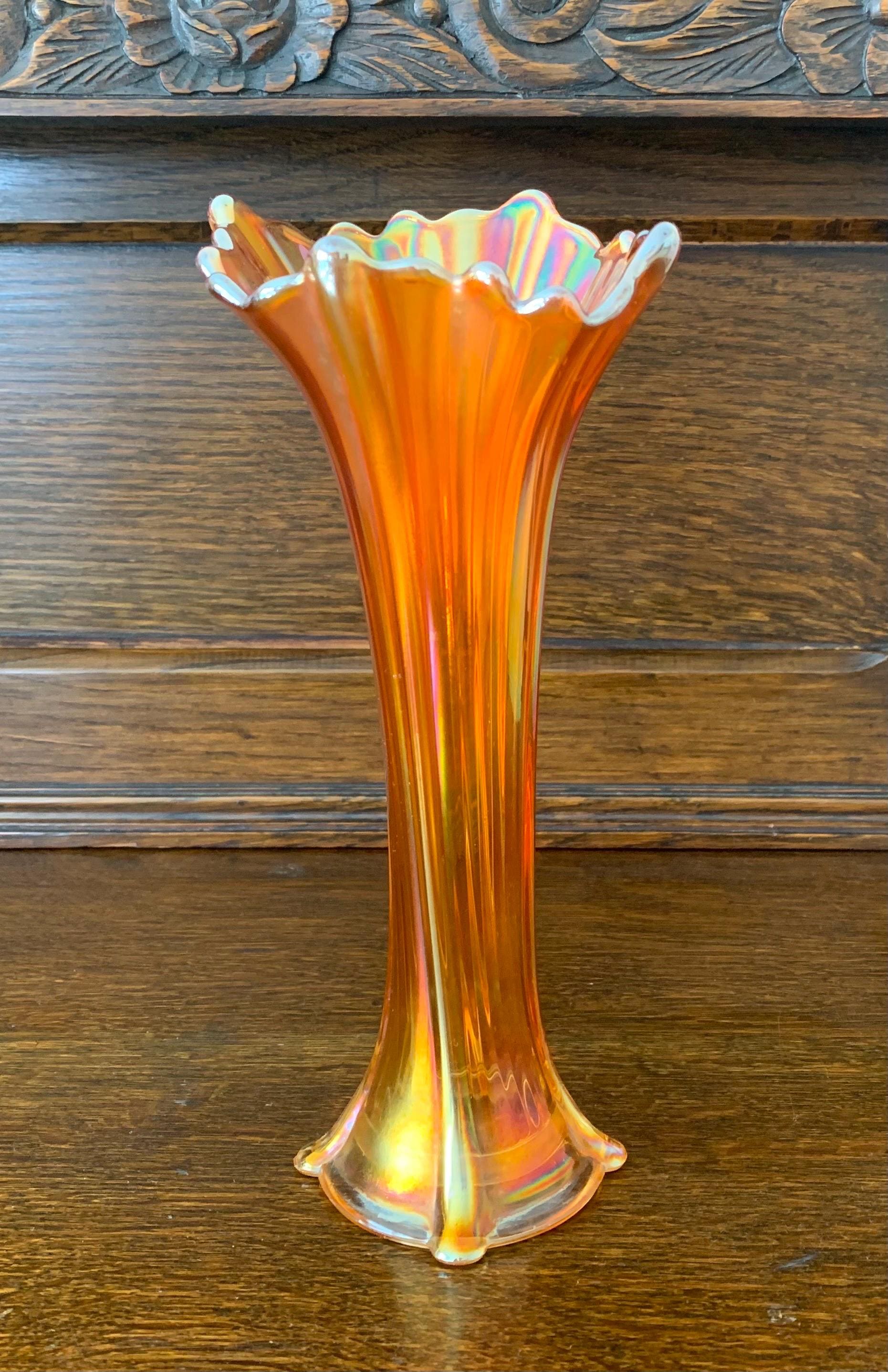 Vintage Imperial Glass Marigold Carnival “morning Glory” Swung