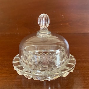 MIKASA Salina Crystal Domed Cloche Small Butter Dish. Individual Butter Dish.