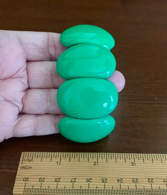 Lime Green Wide Chunky Lucite Stretch Bracelet. B… - image 6