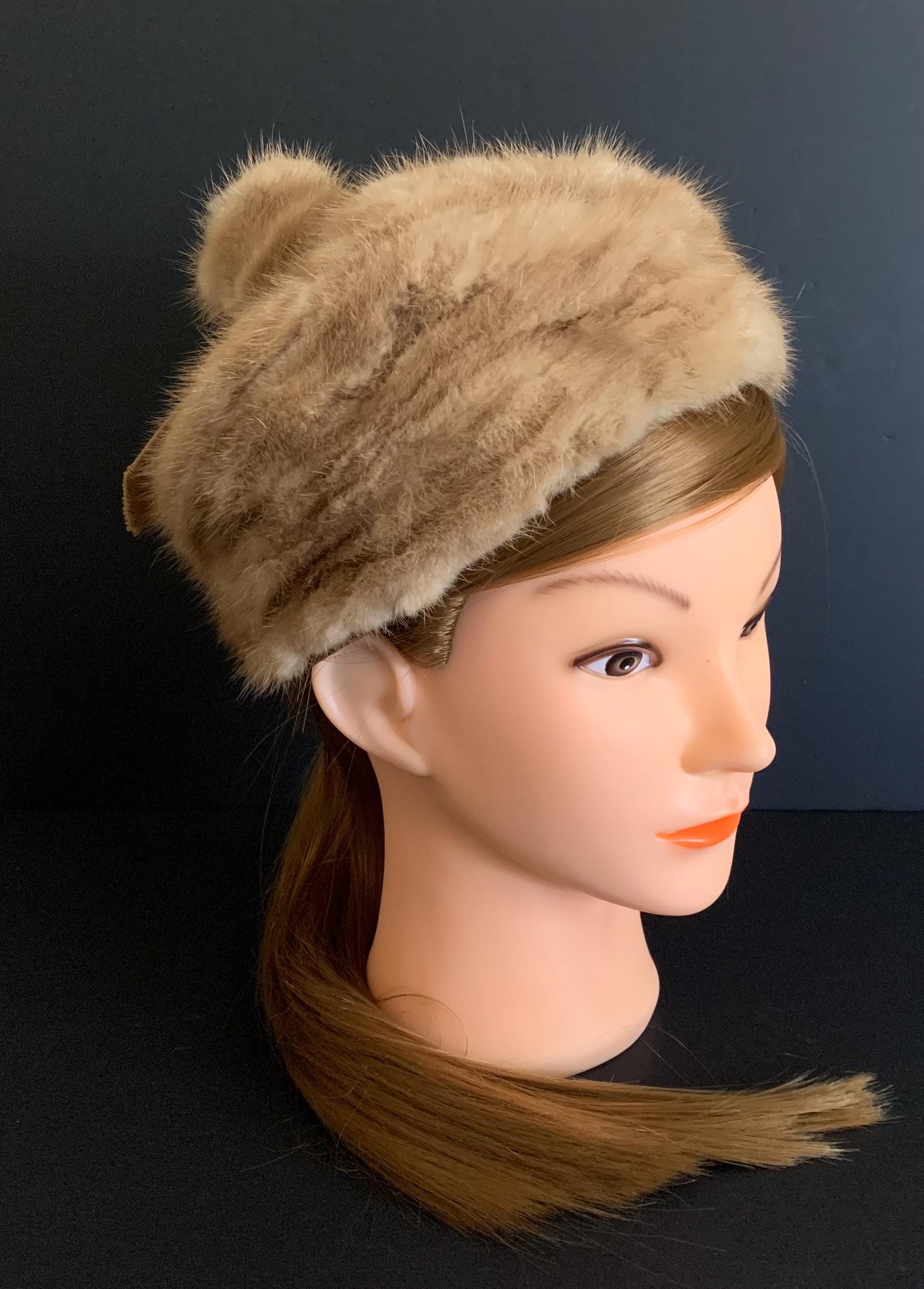Vintage Deborah Exclusive blonde mink pillbox hat Vintage Deborah Exclusive Dark Brown Mink Fur | Mercari main image 2