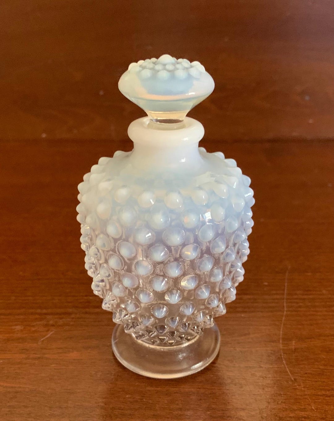 Vintage Fenton French White Opalescent Moonstone Hobnail Perfume Bottle ...
