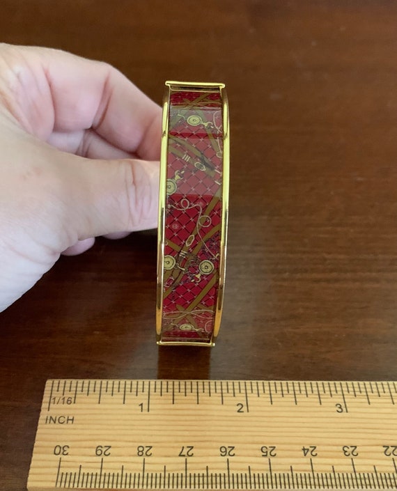 Talbots Goldtone Red Enamel Hinged Bangle Bracele… - image 7