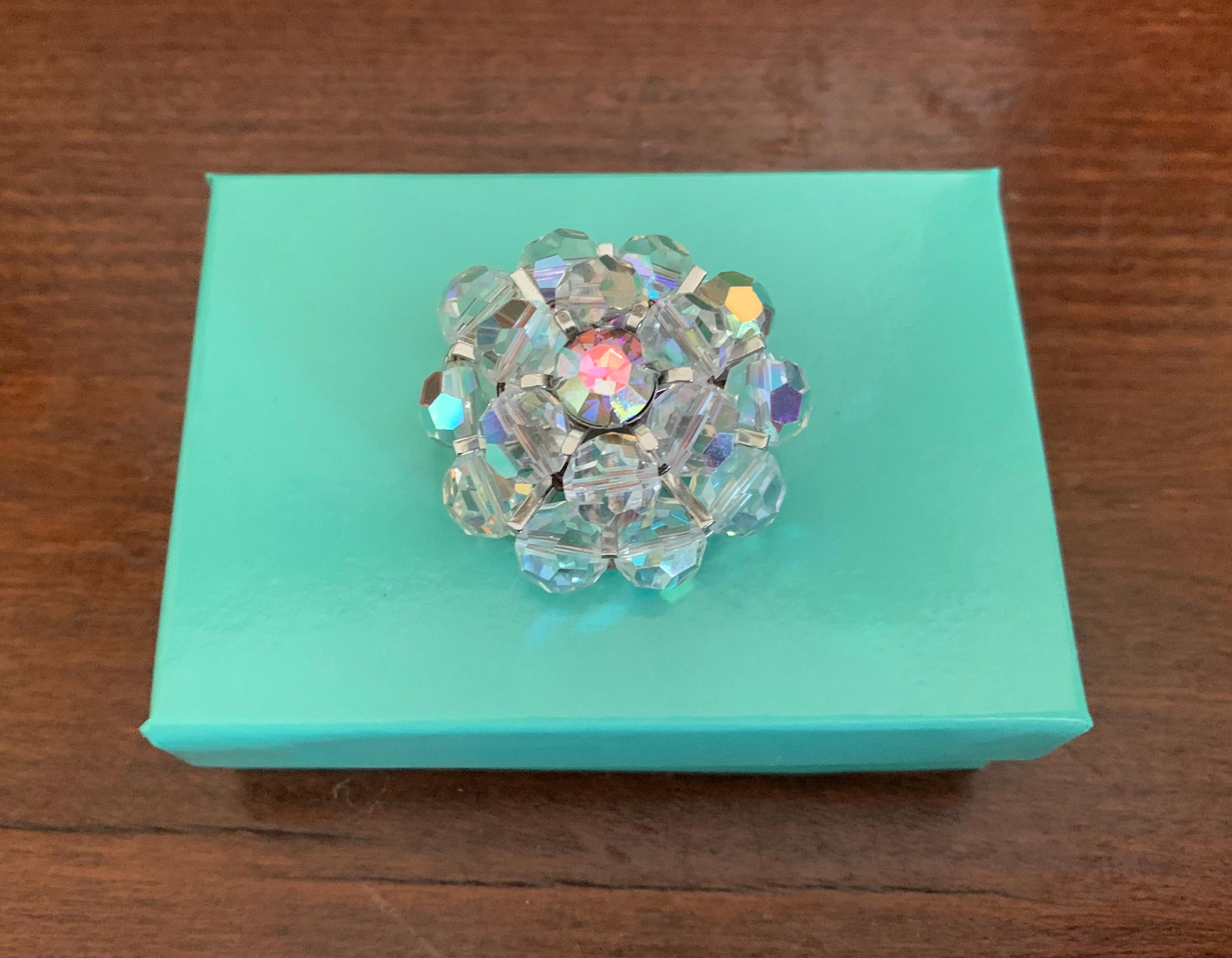 Broche Vintage En Perles De Cristal à Facettes - Reflet Boréalis - Modèle 3278 - Occasion