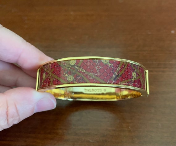 Talbots Goldtone Red Enamel Hinged Bangle Bracele… - image 8