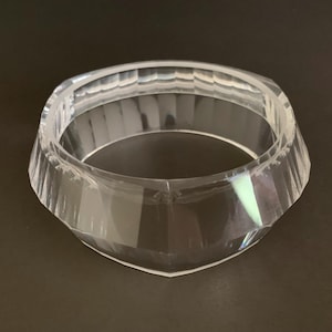 Vintage 1970’s Clear Faceted Lucite Wide Chunky Triangular Shape Bangle Bracelet. Vintage Stacking Bracelet.