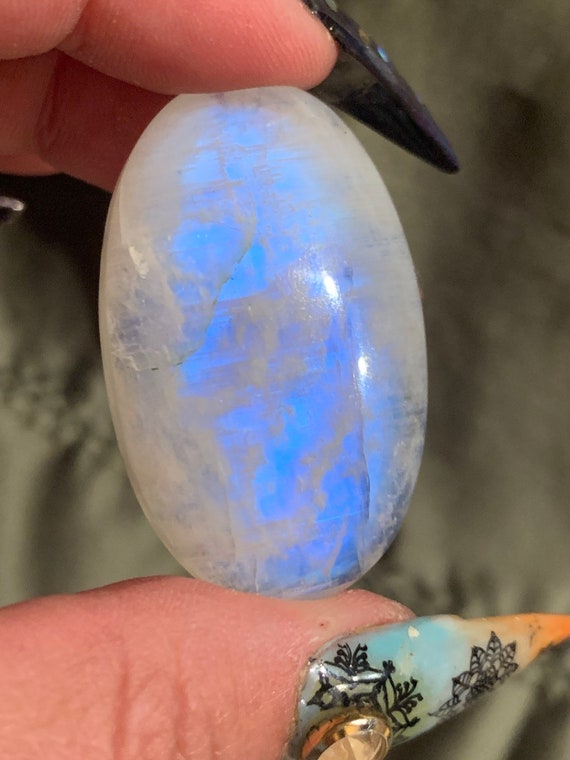 Blue glow moonstone. The moonstone is in its energy a Etsy