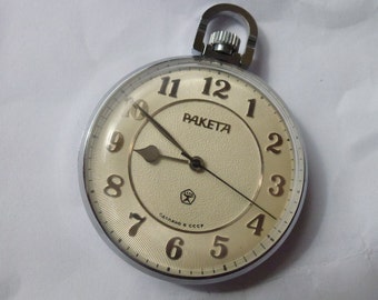 Raketa Pocket Watch, Vintage Mechanical from Soviet Unuon