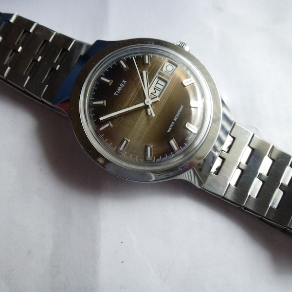 timex marlin vintage mechanical day date men's  watch