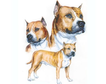 Panel de tela Staffordshire Bull Terrier, bolso de mano acolchado, mezcla de algodón Kona o lona de pato.