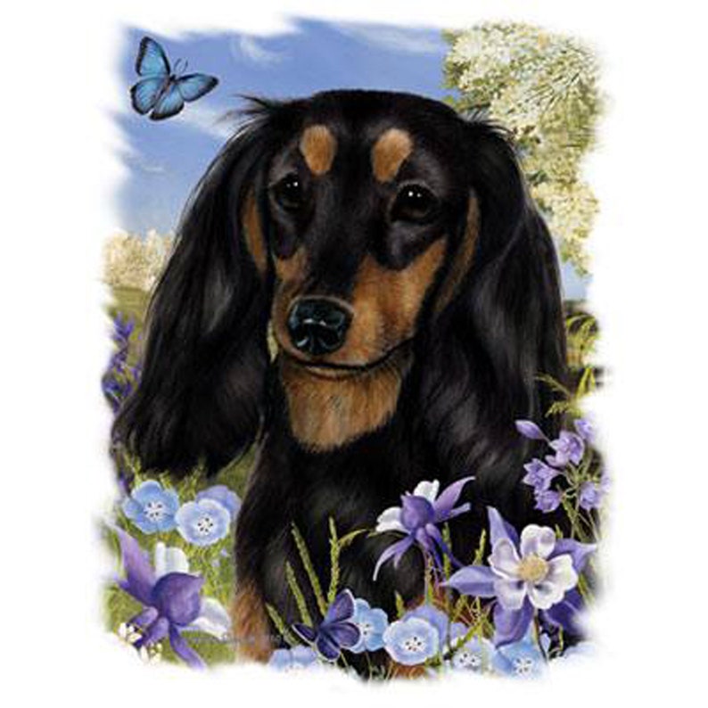 Longhaired Dachshund Fabric Panel Quilt Pillow Tote Black And Etsy