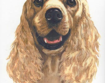 Panel de tela Cocker Spaniel, cojín acolchado, bolso de costura, algodón Kona o lona D0041