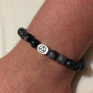 Men&#39;s recovery beaded bracelet AA NA sponsor gift