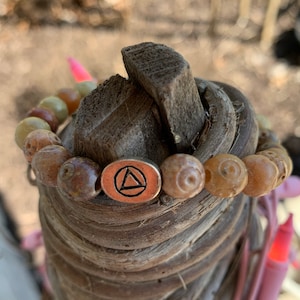 Soapstone beaded Recovery Bracelet Alcoholics Anonymous Narcotics Anonymous