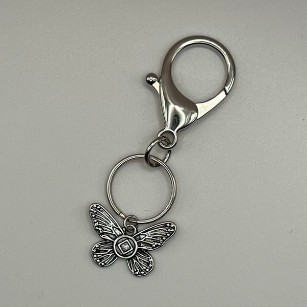 AA or NA butterfly key ring Alcoholics Anonymous narcotics anonymous womens or mens recovery gift