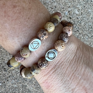 AA or NA soapstone bracelet for women or men in recovery, Alcoholics Anonymous narcotics anonymous