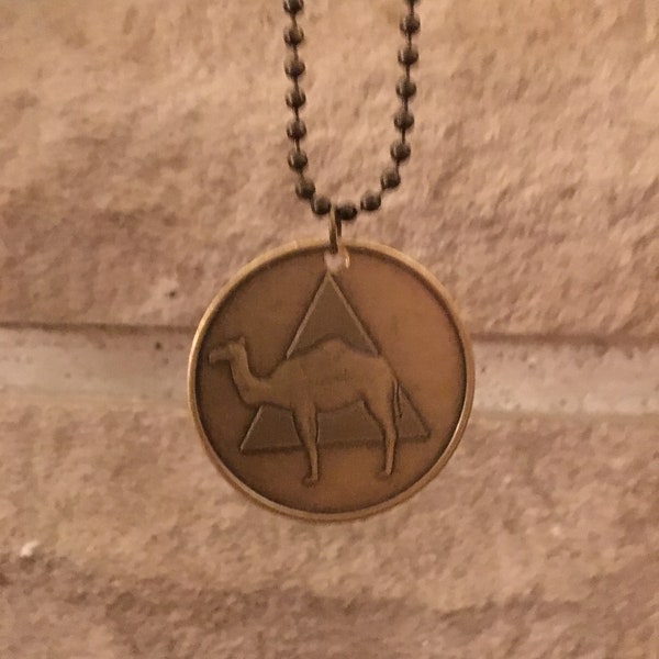 Men's Bronze AA Medallion Pendant, Camel with recovery triangle